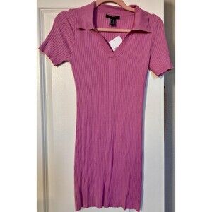 Forever 21 Pink Polo Type Dress Fine Knit Size XL BNWT